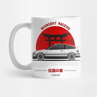 Midnight Racer White CRX JDM Mug